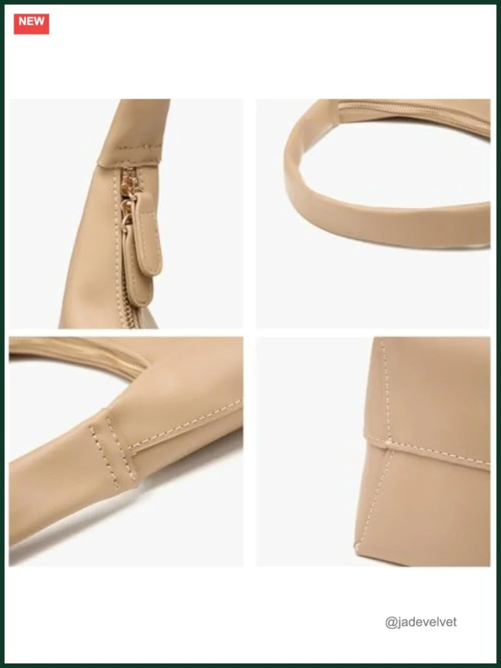 Slouchy PU Leather Hobo Bag Women Crescent Shoulder Crossbody Purse Trendy Tote